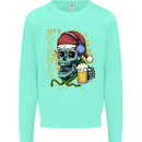 Christmas Party Skull Drinking Beer Alcohol Mens Sweatshirt Jumper Peppermint