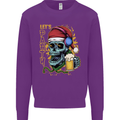 Christmas Party Skull Drinking Beer Alcohol Mens Sweatshirt Jumper Purple