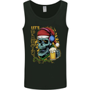 Christmas Party Skull Drinking Beer Alcohol Mens Vest Tank Top Black