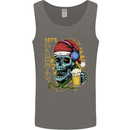 Christmas Party Skull Drinking Beer Alcohol Mens Vest Tank Top Charcoal