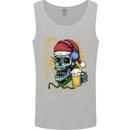 Christmas Party Skull Drinking Beer Alcohol Mens Vest Tank Top Sports Grey