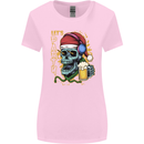 Christmas Party Skull Drinking Beer Alcohol Womens Wider Cut T-Shirt Light Pink
