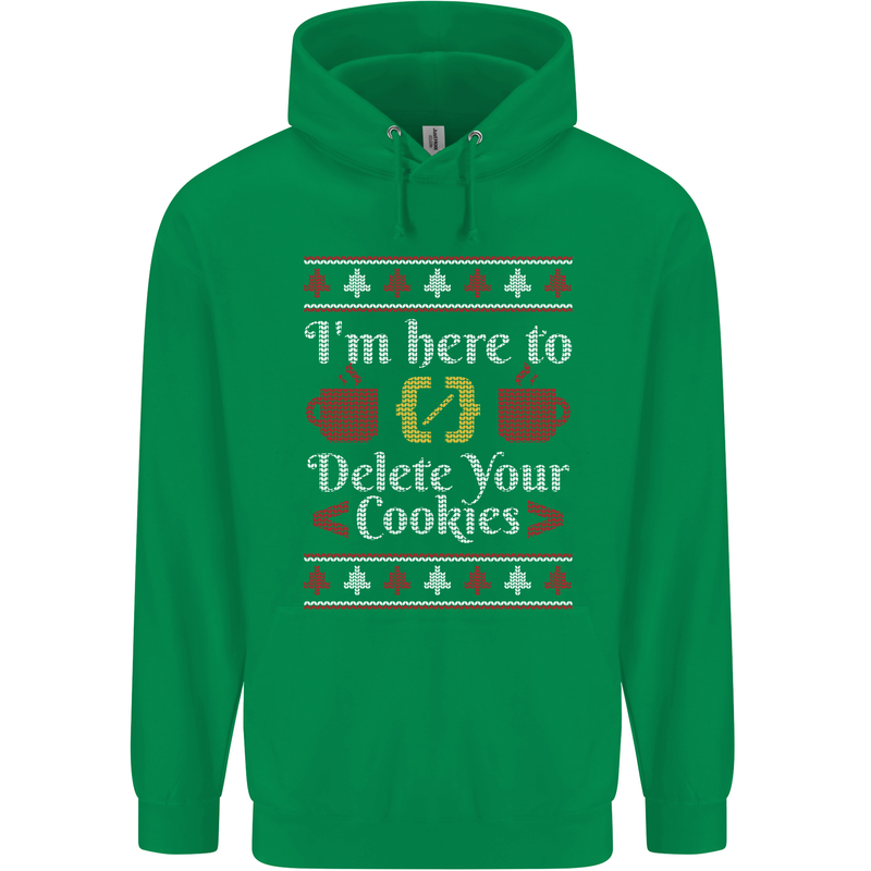 Christmas Programmer Here to Delete Cookies Childrens Kids Hoodie Irish Green