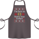 Christmas Programmer Here to Delete Cookies Cotton Apron 100% Organic Dark Grey