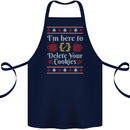 Christmas Programmer Here to Delete Cookies Cotton Apron 100% Organic Navy Blue