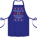 Christmas Programmer Here to Delete Cookies Cotton Apron 100% Organic Royal Blue