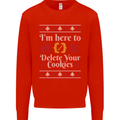 Christmas Programmer Here to Delete Cookies Kids Sweatshirt Jumper Bright Red