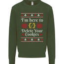Christmas Programmer Here to Delete Cookies Kids Sweatshirt Jumper Forest Green