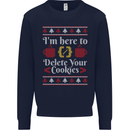 Christmas Programmer Here to Delete Cookies Kids Sweatshirt Jumper Navy Blue