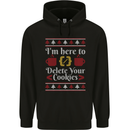 Christmas Programmer Here to Delete Cookies Mens 80% Cotton Hoodie Black