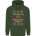 Christmas Programmer Here to Delete Cookies Mens 80% Cotton Hoodie Forest Green