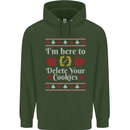 Christmas Programmer Here to Delete Cookies Mens 80% Cotton Hoodie Forest Green
