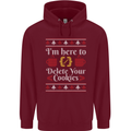 Christmas Programmer Here to Delete Cookies Mens 80% Cotton Hoodie Maroon