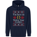 Christmas Programmer Here to Delete Cookies Mens 80% Cotton Hoodie Navy Blue