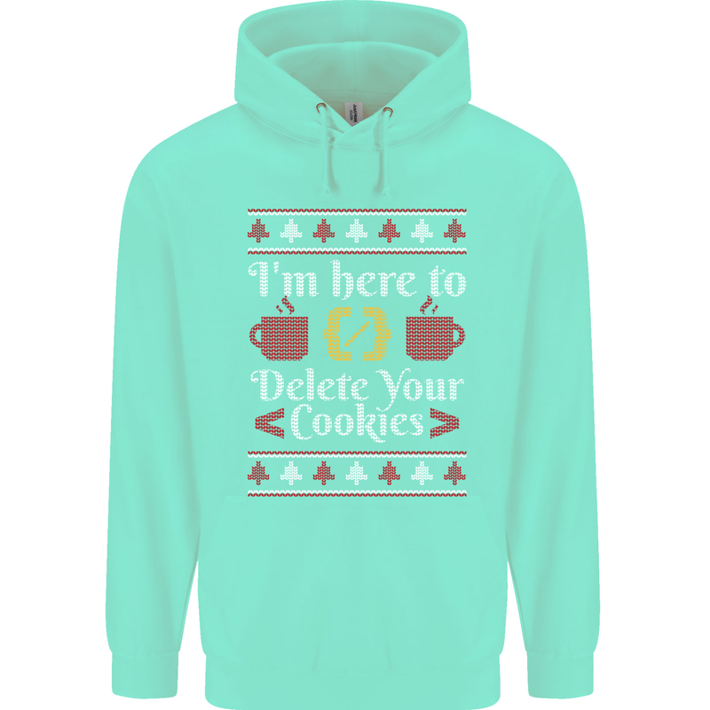 Christmas Programmer Here to Delete Cookies Mens 80% Cotton Hoodie Peppermint