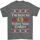 Christmas Programmer Here to Delete Cookies Mens T-Shirt Cotton Gildan Charcoal
