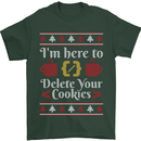 Christmas Programmer Here to Delete Cookies Mens T-Shirt Cotton Gildan Forest Green