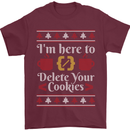 Christmas Programmer Here to Delete Cookies Mens T-Shirt Cotton Gildan Maroon