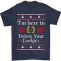 Christmas Programmer Here to Delete Cookies Mens T-Shirt Cotton Gildan Navy Blue