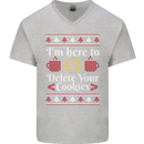 Christmas Programmer Here to Delete Cookies Mens V-Neck Cotton T-Shirt Sports Grey