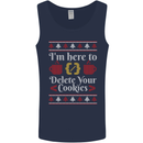 Christmas Programmer Here to Delete Cookies Mens Vest Tank Top Navy Blue