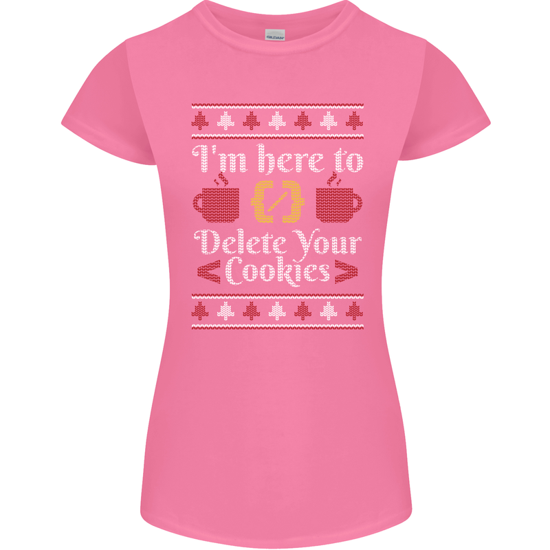 Christmas Programmer Here to Delete Cookies Womens Petite Cut T-Shirt Azalea