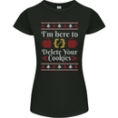 Christmas Programmer Here to Delete Cookies Womens Petite Cut T-Shirt Black