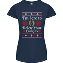 Christmas Programmer Here to Delete Cookies Womens Petite Cut T-Shirt Navy Blue