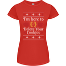 Christmas Programmer Here to Delete Cookies Womens Petite Cut T-Shirt Red