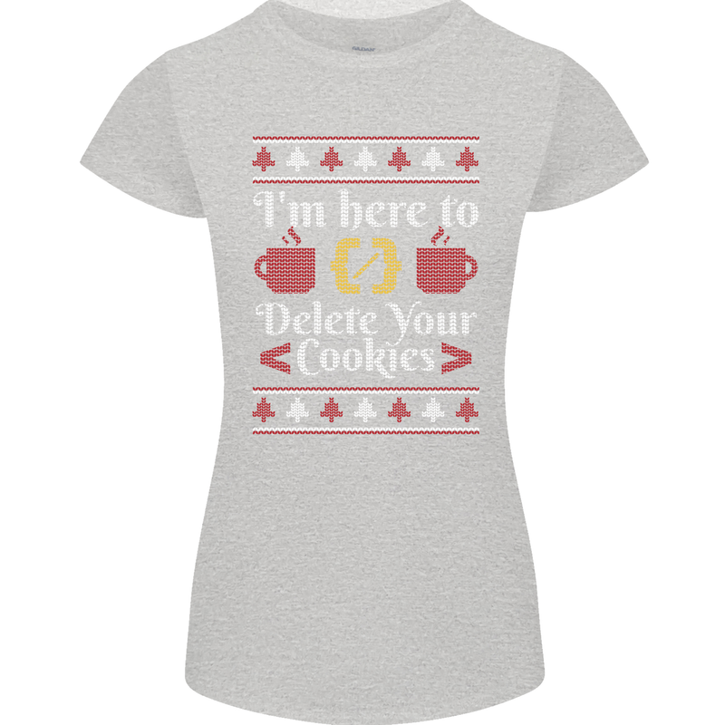Christmas Programmer Here to Delete Cookies Womens Petite Cut T-Shirt Sports Grey