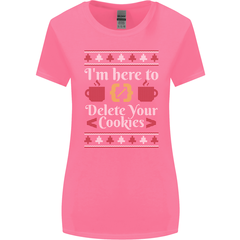 Christmas Programmer Here to Delete Cookies Womens Wider Cut T-Shirt Azalea