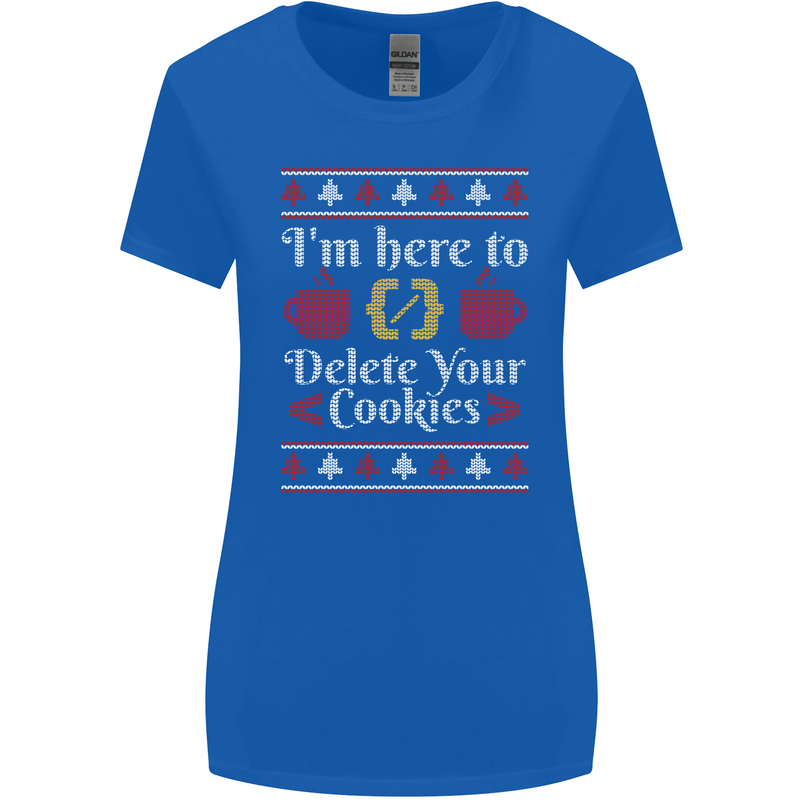 Christmas Programmer Here to Delete Cookies Womens Wider Cut T-Shirt Royal Blue