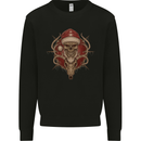 Christmas Reindeer Santa Skull Gothic Mens Sweatshirt Jumper Black
