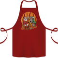 Christmas Santa Claus Bigfoot Unicorn Alien Cotton Apron 100% Organic Maroon