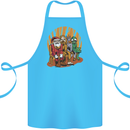 Christmas Santa Claus Bigfoot Unicorn Alien Cotton Apron 100% Organic Turquoise