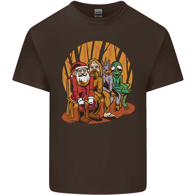 Christmas Santa Claus Bigfoot Unicorn Alien Kids T-Shirt Childrens Chocolate