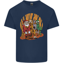 Christmas Santa Claus Bigfoot Unicorn Alien Kids T-Shirt Childrens Navy Blue