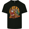 Christmas Santa Claus Bigfoot Unicorn Alien Mens Cotton T-Shirt Tee Top Black