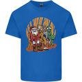 Christmas Santa Claus Bigfoot Unicorn Alien Mens Cotton T-Shirt Tee Top Royal Blue