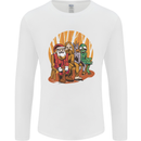 Christmas Santa Claus Bigfoot Unicorn Alien Mens Long Sleeve T-Shirt White