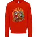 Christmas Santa Claus Bigfoot Unicorn Alien Mens Sweatshirt Jumper Bright Red