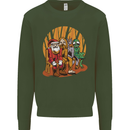 Christmas Santa Claus Bigfoot Unicorn Alien Mens Sweatshirt Jumper Forest Green