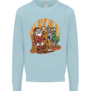 Christmas Santa Claus Bigfoot Unicorn Alien Mens Sweatshirt Jumper Light Blue