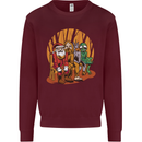 Christmas Santa Claus Bigfoot Unicorn Alien Mens Sweatshirt Jumper Maroon