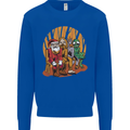 Christmas Santa Claus Bigfoot Unicorn Alien Mens Sweatshirt Jumper Royal Blue