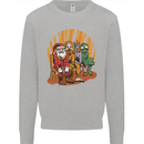Christmas Santa Claus Bigfoot Unicorn Alien Mens Sweatshirt Jumper Sports Grey