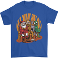 Christmas Santa Claus Bigfoot Unicorn Alien Mens T-Shirt Cotton Gildan Royal Blue