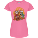 Christmas Santa Claus Bigfoot Unicorn Alien Womens Petite Cut T-Shirt Azalea