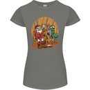 Christmas Santa Claus Bigfoot Unicorn Alien Womens Petite Cut T-Shirt Charcoal
