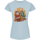 Christmas Santa Claus Bigfoot Unicorn Alien Womens Petite Cut T-Shirt Light Blue